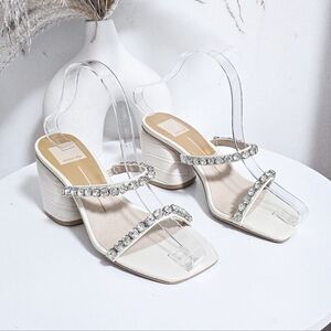 Dolce Vita Natie rhinestone slide block heel sandals